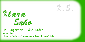 klara saho business card