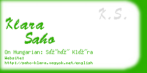 klara saho business card